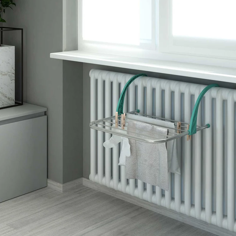 Colombo Gocciolo 5 – Étendoir à linge pour porte, radiateur ou balcon, 5 m d’étendage, aluminium