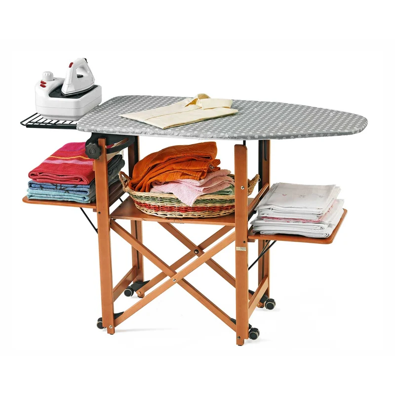 ARIT Bravo Table a Repasser, Planche à repasser, station de repassage, le plus grand plan de travail 115x54cm réglable de 86 à 92 cm, Couleur cerise