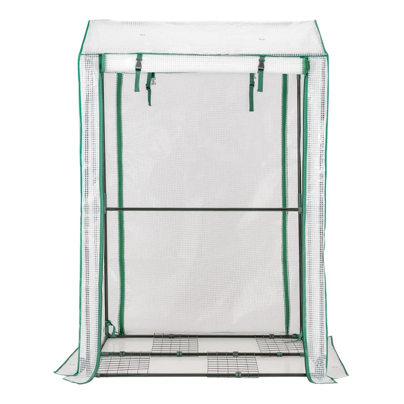 Costway - Serre de Jardin, Serre portable avec structure en acier, pour Balcon Intérieur & Extérieur, 100x81x150 cm, Blanc