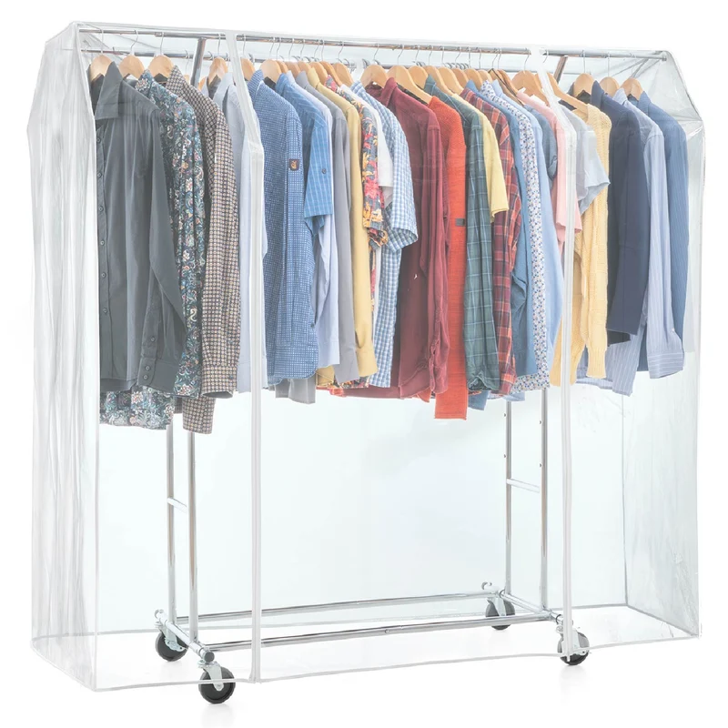 Tatkraft Safe – Grande housse transparente imperméable pour portant à vêtements, 169 × 90 × 170 cm, 2 fermetures éclair, protection contre la poussière et les UV