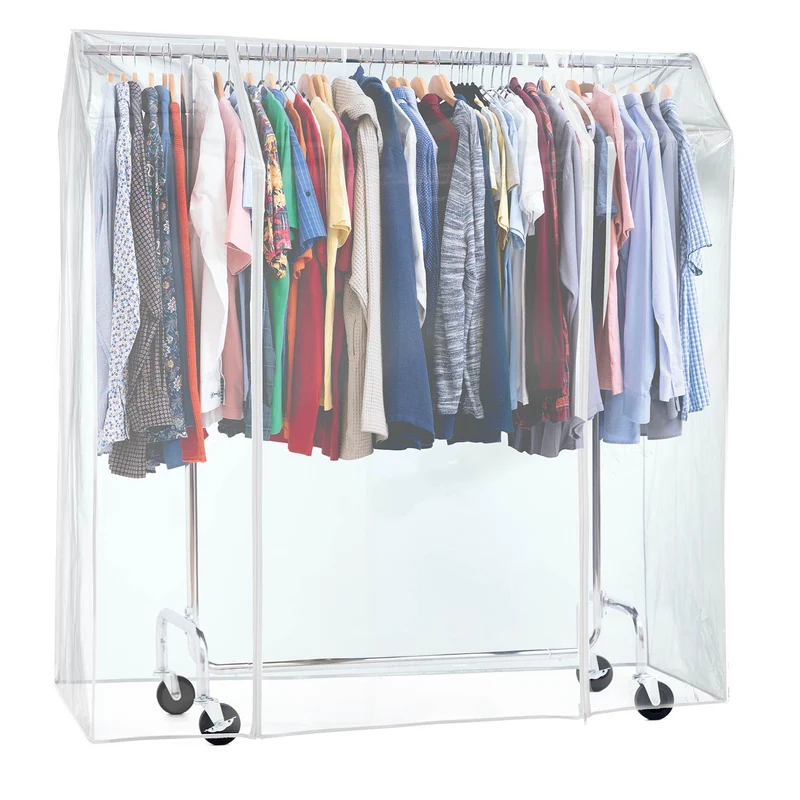 Tatkraft Schild – Housse transparente imperméable pour portant à vêtements, 155 × 60 × 160 cm, 2 fermetures éclair, protection contre la poussière et les UV