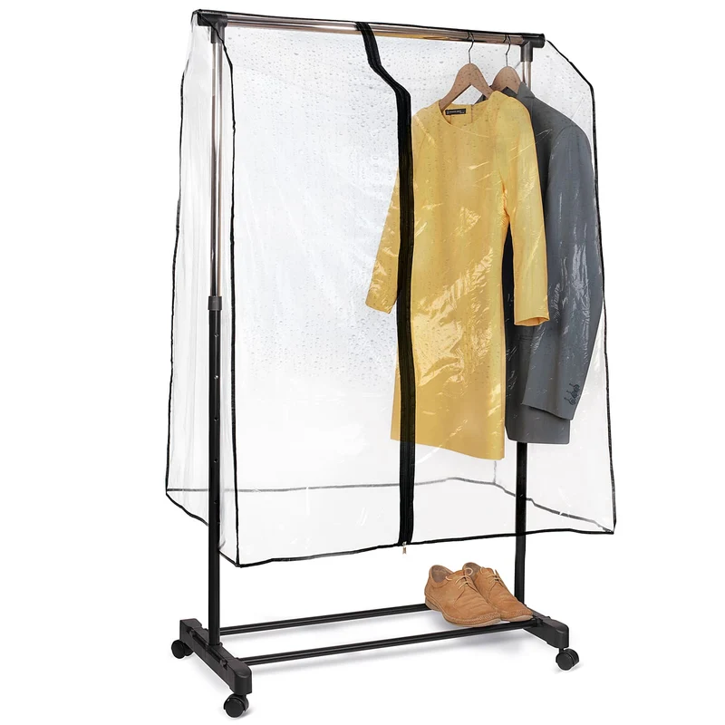 Tatkraft Smart Cover - Housse de Protection Universelle pour Portant à Vêtements Penderie, Transparente, Fermeture éclair, L90 cm, Portant non Inclus