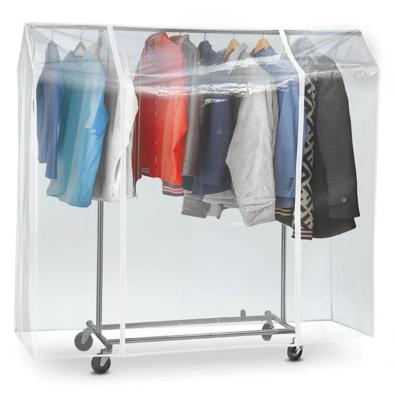 Tatkraft Protector – Housse transparente imperméable pour portant à vêtements, 120 × 60 × 160 cm, 2 fermetures éclair