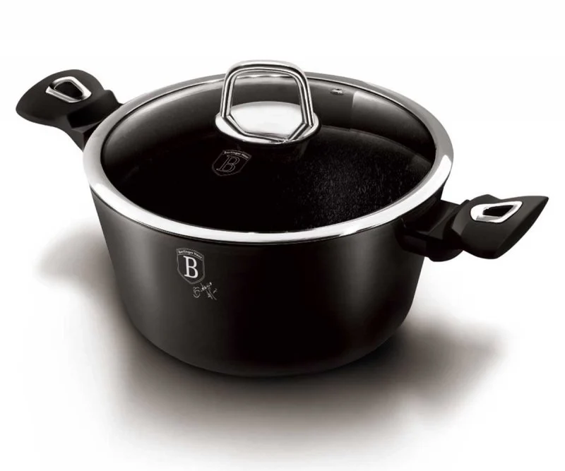 Berlinger haus BH-1852 Pentola in granito da 24 cm con coperchio - Pentole Royal nere