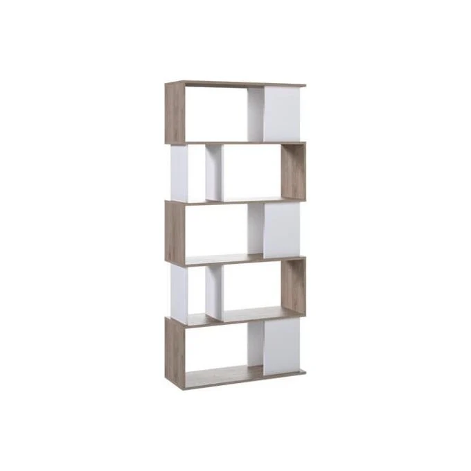 Ebuy24 07-71735HL49 Maze Libreria Mensola da Parete 174x80x30 cm colore Noce Bianco