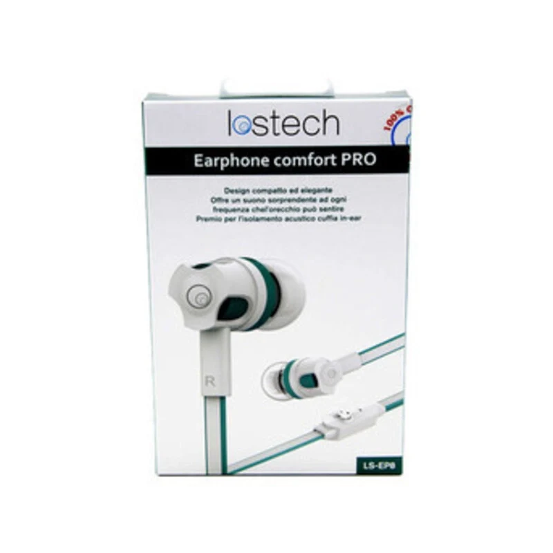 Earphone Comfort Hq con Microf e Puls 120 cm White