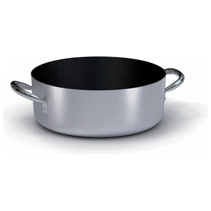 Ballarini 2016.45 Serie 2000 Casseruola bassa antiaderente 45 cm 2 maniglie in acciaio inox rinforzato per cottura professionale colore Nero