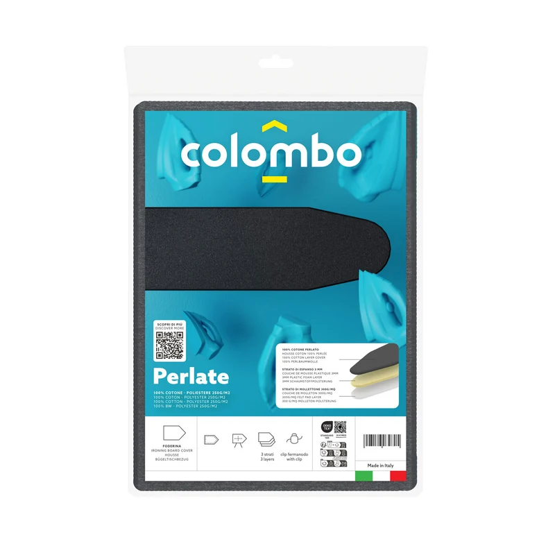Colombo Perlate XL - Copriasse da stiro, Foderina 3 strati, 140x55 cm