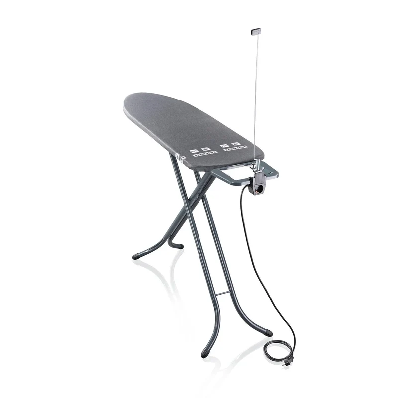 Asse da stiro Leifheit Air Board M Black Plus, riflette il calore e il vapore, regolazione in altezza, 72485