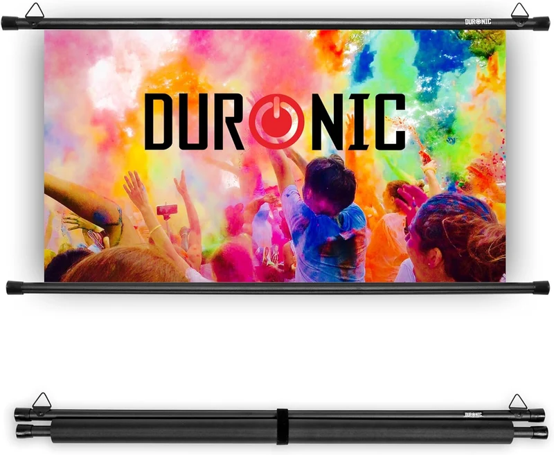 Duronic BPS50 16:9 Telo Proiettore 50 pollici, Schermo per proiettore, Telo da proiezione interno esterno, Home theater cinema Full HD 3D 4K, Schermo di proiezione anti pieghe per casa ufficio scuola