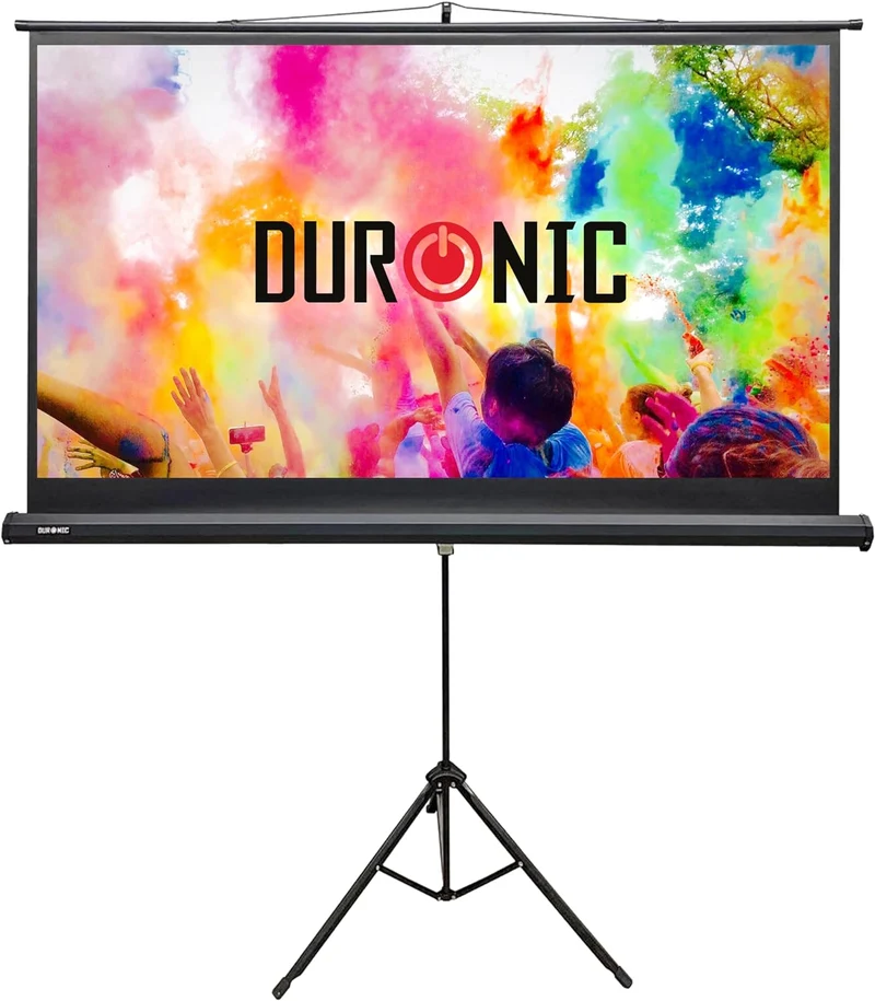 Duronic TPS75 16/9 schermo di proiezione opaco, per case, uffici, scuole, teatri e cinema, con treppiede| Schermo da 75  area proiettata 166 x 93| Montabile a parete o a soffitto