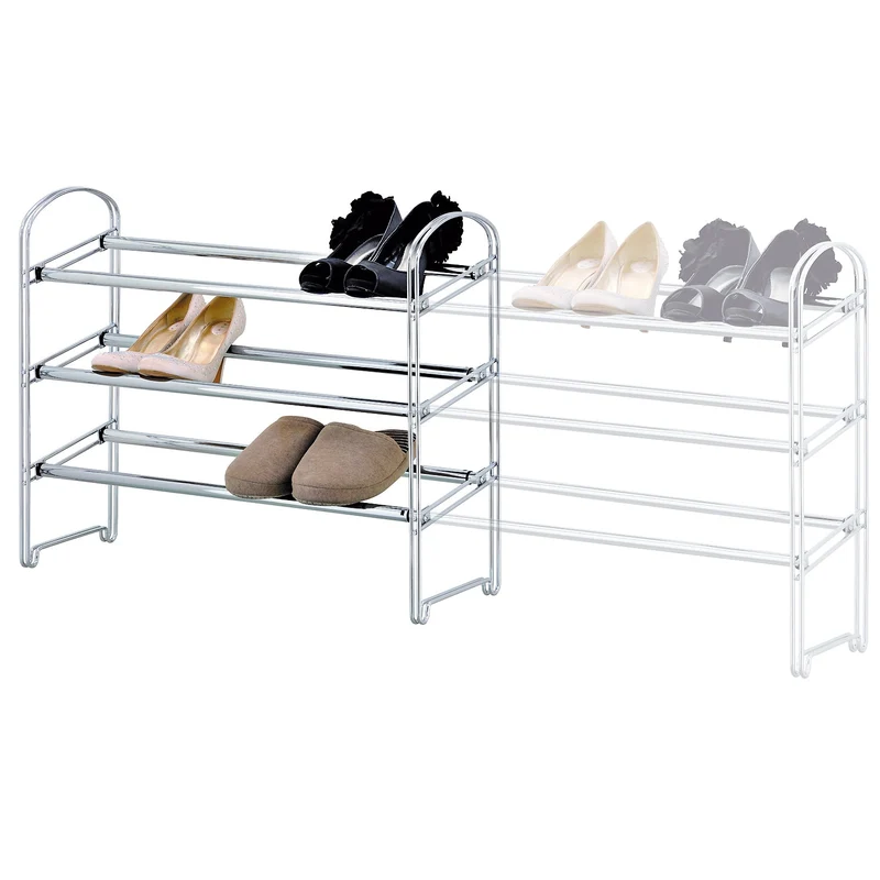 Tatkraft Maestro - Robuste Scarpiera Telescopica in Acciaio, Porta Scarpe a 3 Ripiani, 64,5-118,5 (L) × 22,5 (P) × 53,5 (A) cm