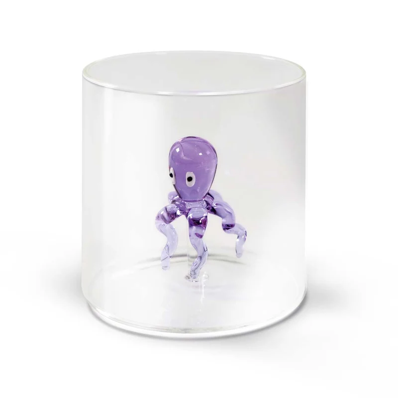 Wd Lifestyle Bicchiere in vetro borosilicato - 250 ml / Decoro Polipo
