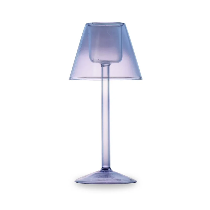 Wd Lifestyle Porta tealight in vetro Borosilicato - 22cm / Lilla