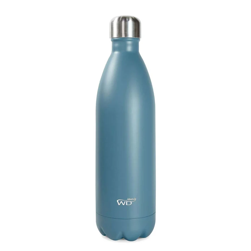 Bottiglia termica / acciaio inox a doppia parete - 1 L Azzurra