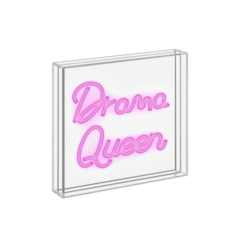 Wd Lifestyle Insegna Neon con scritta - 18x18cm / Decoro Drama Queen