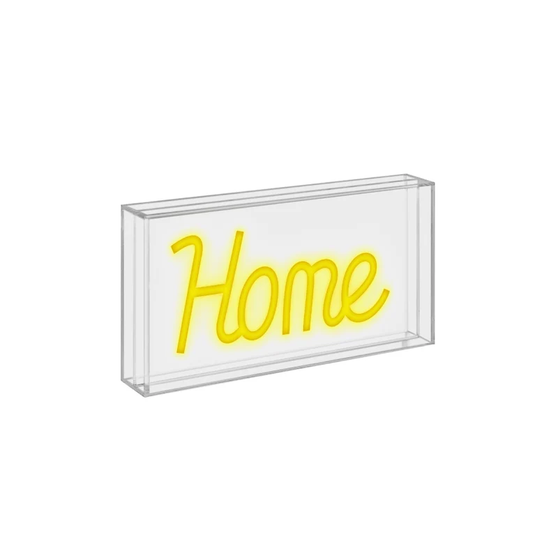 Insegna Neon con scritta "Home" / 23x13 cm