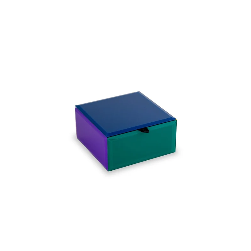Cofanetto in vetro - 11,5 x 11,5 x 5,5 cm / Multicolor