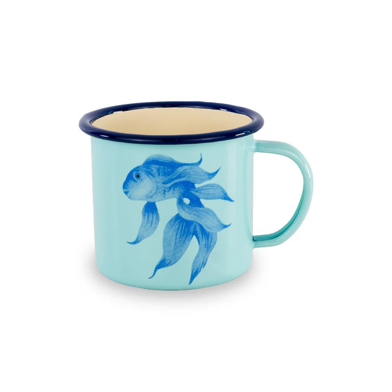 Wd Lifestyle Mug in latta smaltata - Capacità 350ml / Azzurra