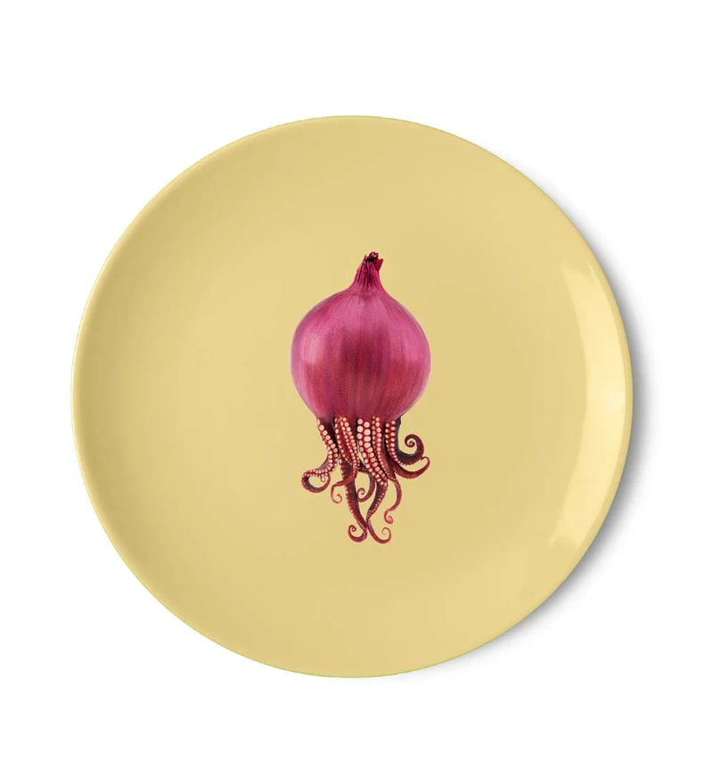 Piatto pizza Porcellana / 30,5cm - Decoro Polipo