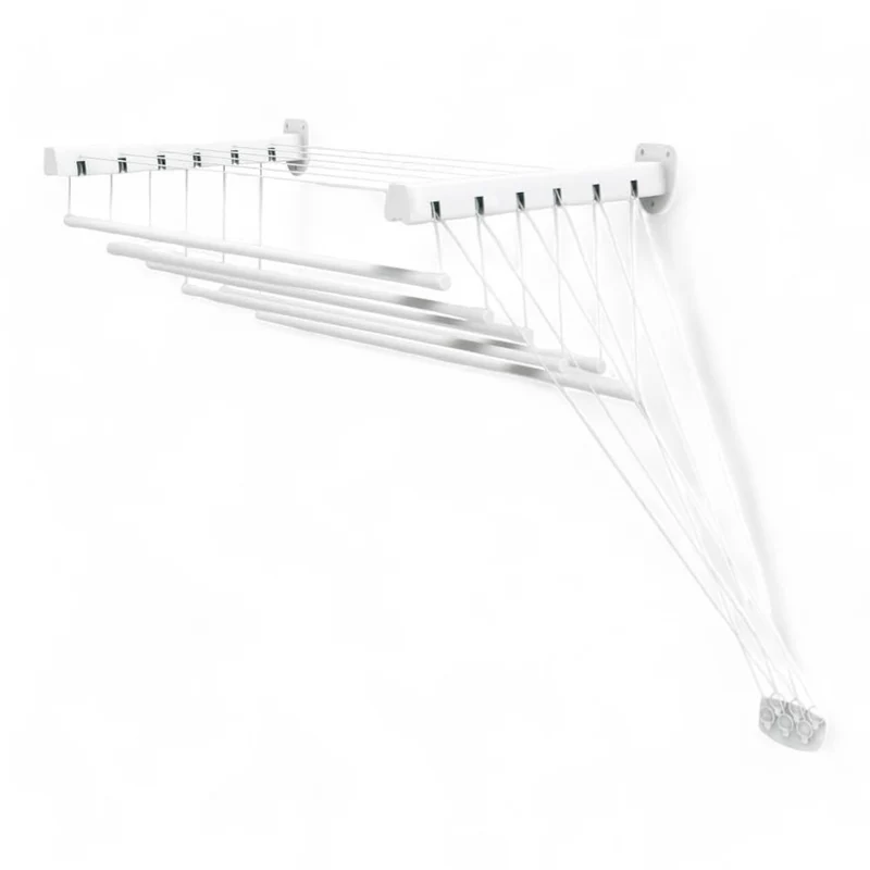 Stendibiancheria da parete soffitto in acciaio con aste sospese