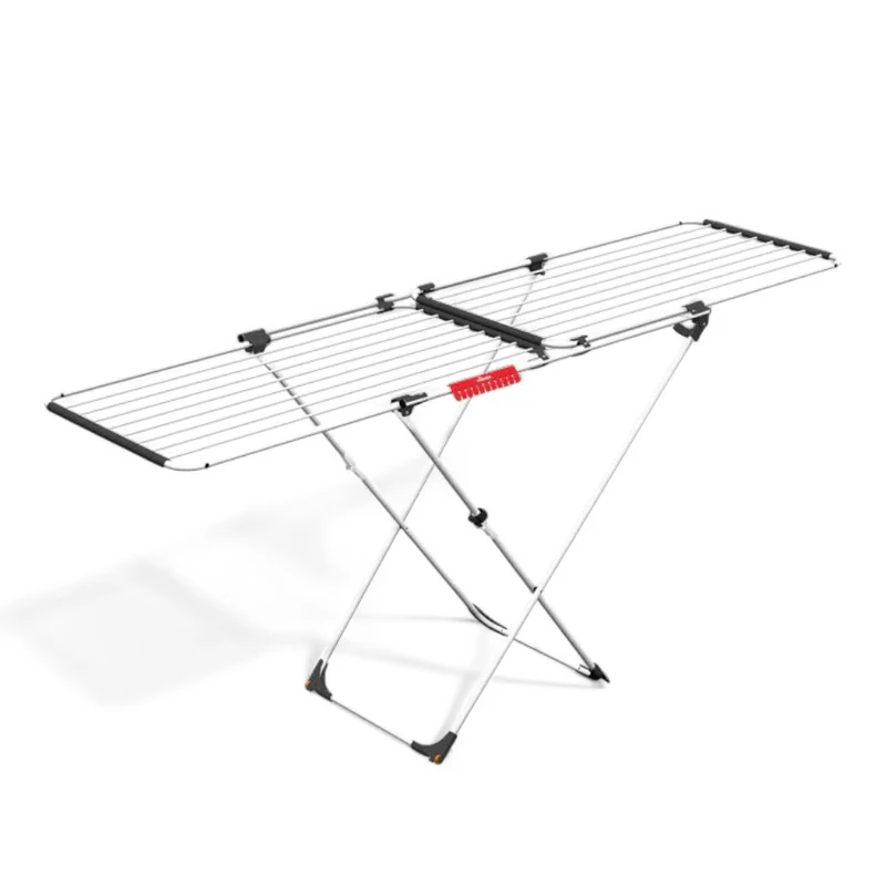 Stendibiancheria estensibile in acciaio con portacalzini 20 metri da stendere dimensioni 187x57x94 cm