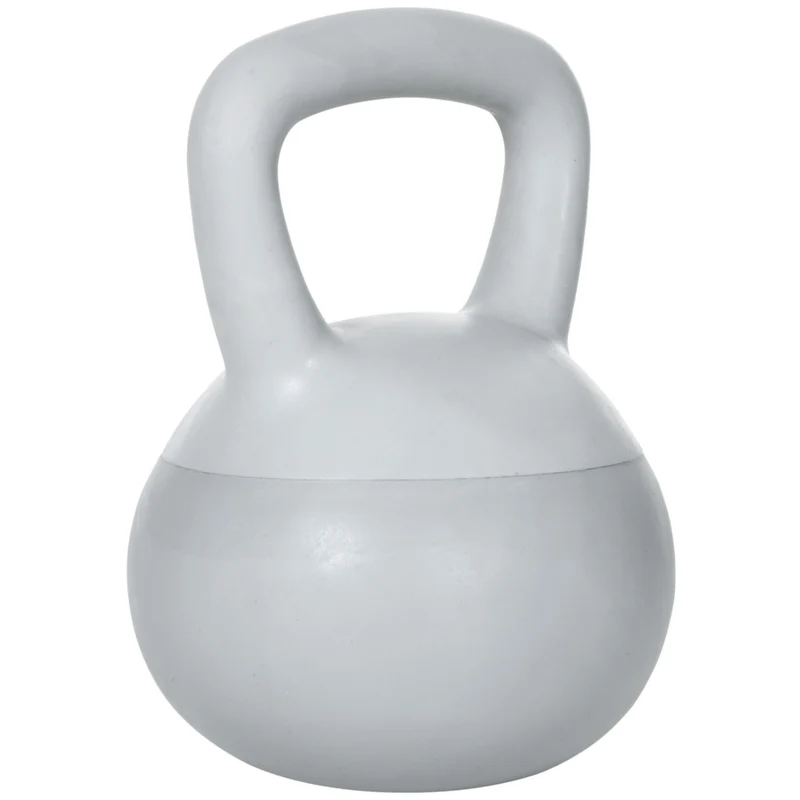 Easycomfort Kettlebell 4kg in PVC e Sabbia Metallica per Allenamento Spalle e Bicipiti, 19x19x26 cm, Grigio