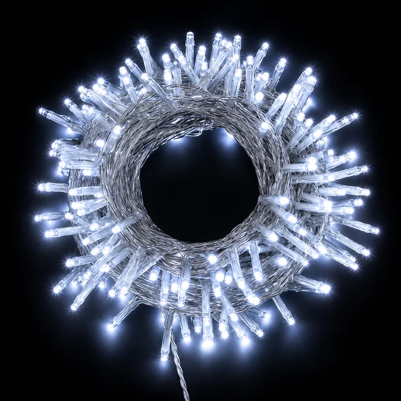 Catena Luminosa 180 LED Bianco Freddo 13,1 m con Memory – Interno ed Esterno