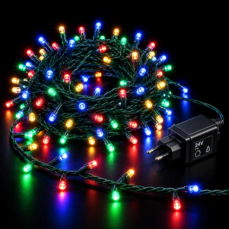 Catena Luminosa 180 LED Multicolor 7,5 m con Memory – Interno ed Esterno