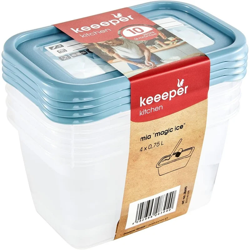 Set di 4 contenitori per alimenti Mia Magic Ice da 750 ml Keeeper
