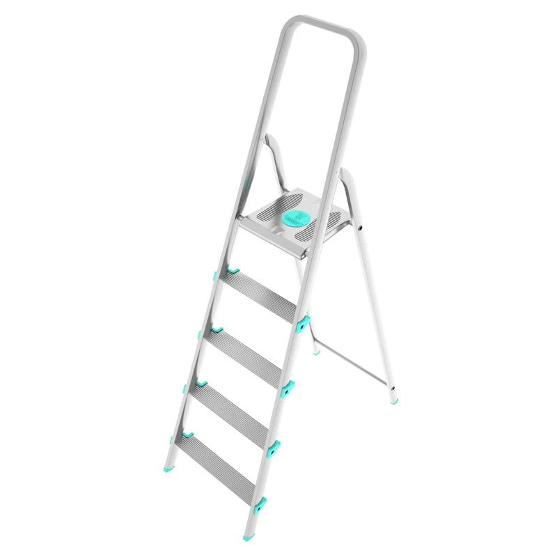 Colombo LIBELLULA - Scala a pioli, 5 gradini, Scaletta Domestica Pieghevole, Altezza 106 cm, Portata max 150kg, Scaletta alluminio, Made in Italy