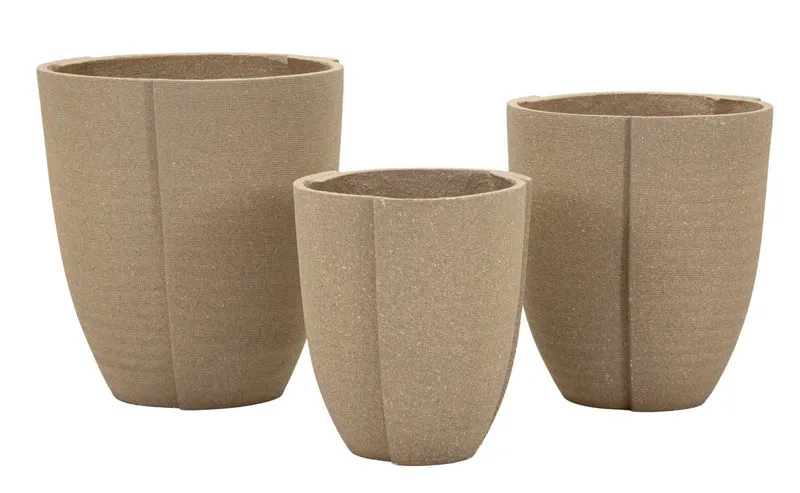 Cachepot da Esterno Perù Tris Ø43x47 cm in Resina Grigio