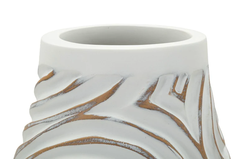Vaso Resina Oblix Ø18,5x50 cm in Resina Bianco effetto lavato