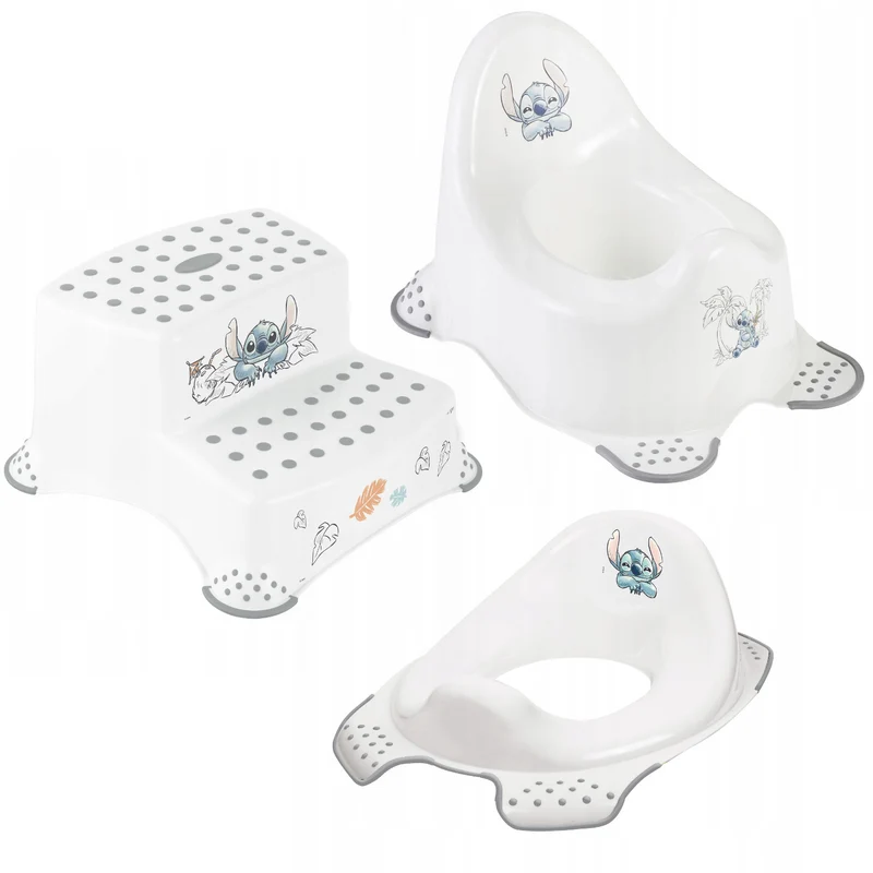 Piattaforma antiscivolo, a due gradini, max 120 kg, + Coprisedile + Pottino Stitch