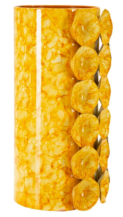 Vaso Drop 16x15x33 cm in Ferro Giallo