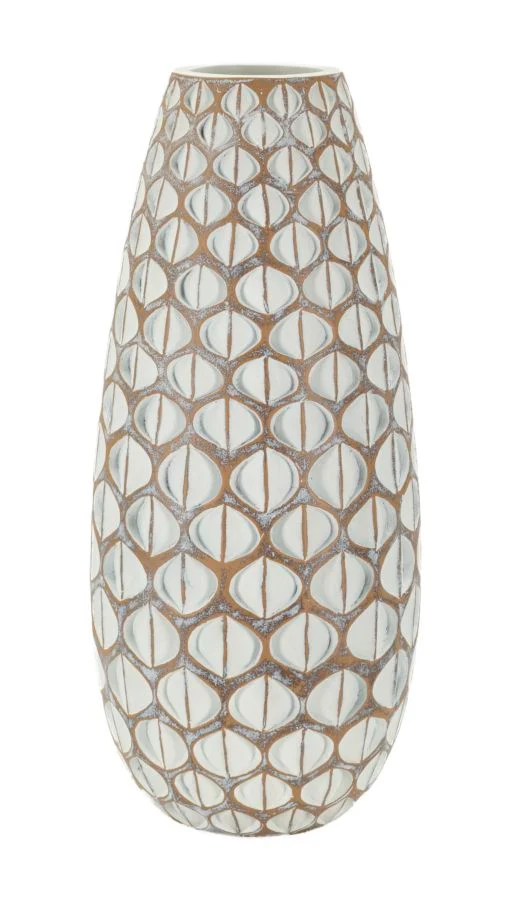 Vaso Resina Tibet Ø20x45,5 cm in Resina Bianco effetto lavato