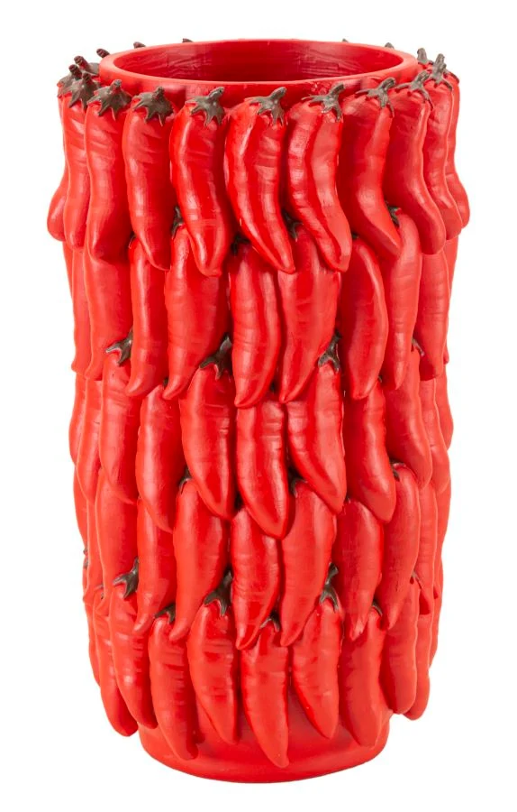 Vaso Chili Ø20x34 cm in Resina Rosso