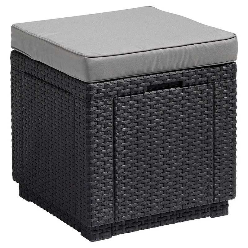 CURVER Cubo con cuscino Sgabello da giardino colore grafitte