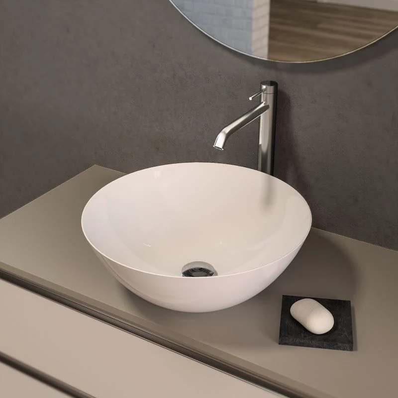 ERCOS Lavabo Tondo da Appoggio Senza Troppo Pieno Serie Musa - 40cm Cod. MUSA0001 - Vari Colori