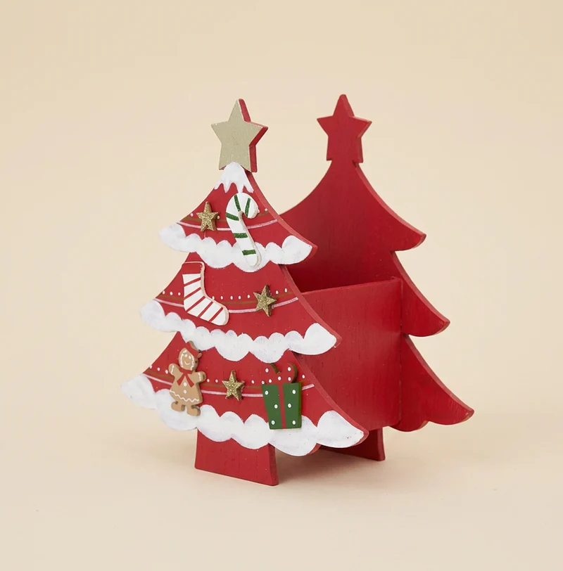 Contenitore albero natale rosso