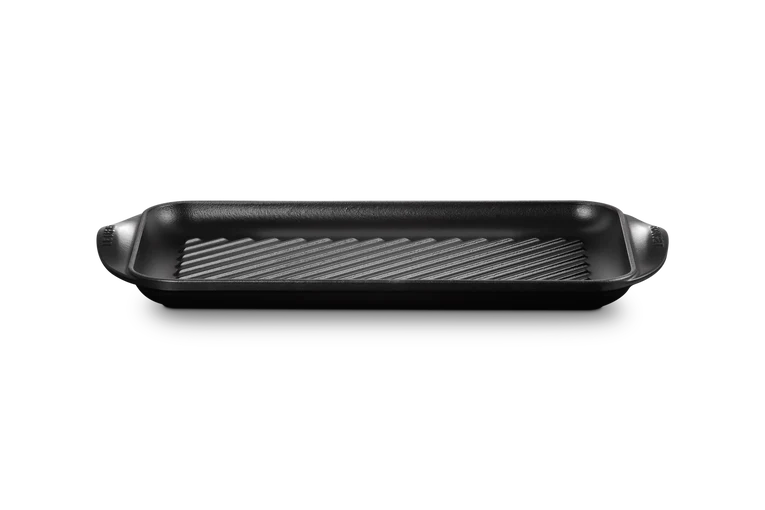 Grill rettangolare extralarge in ghisa vetrificata 40 cm, nero