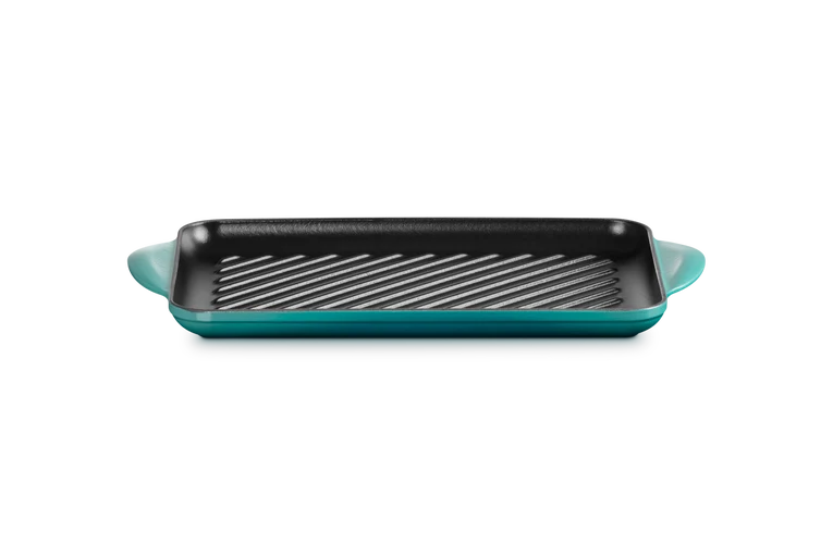 Grill rettangolare Tradition in ghisa vetrificata 32 cm, color riviera