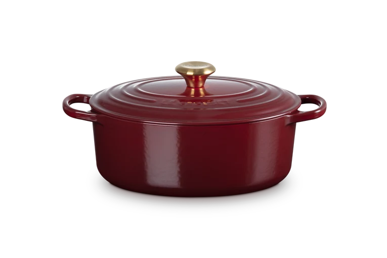 Cocotte ovale Evolution in ghisa vetrificata 29 cm, color garnet