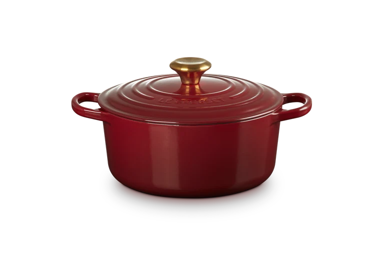 Cocotte rotonda Evolution in ghisa vetrificata 24 cm, color garnet