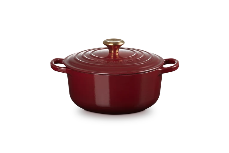 Cocotte rotonda Evolution in ghisa vetrificata 20 CM, color garnet