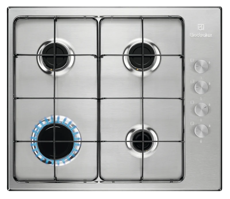 Piano Cottura a Gas Da Incasso Electrolux Serie 300 Slim EGS6404SX Acciaio Inox 60 cm 4 Fornello(i)