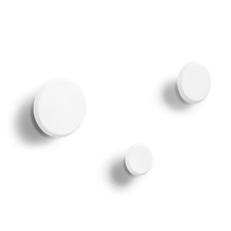 Nadua Set aus 3 Wandhaken, massives Buchenholz weisses Finish