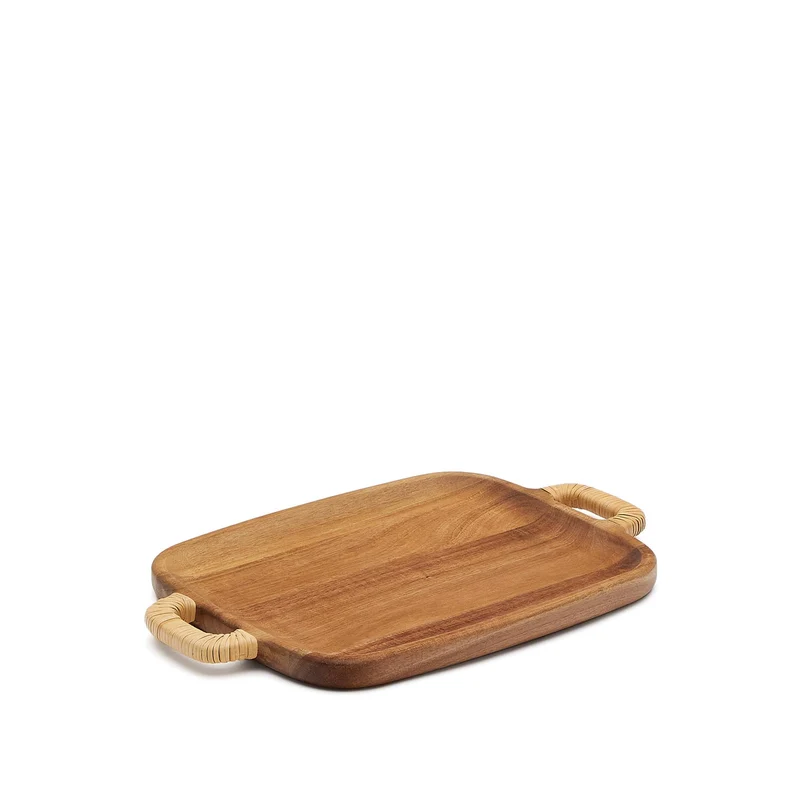 Sardis Servierbrett klein aus FSC 100% Akazienholz und Rattan