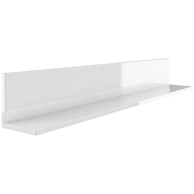 Mensola da Muro 127x12x18 cm Spessore 1,5 cm in Legno in Finitura Lucida Bianco