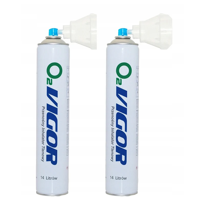 Bombola per inalazione di ossigeno 99% O2 14L, inodore, 2 pezzi